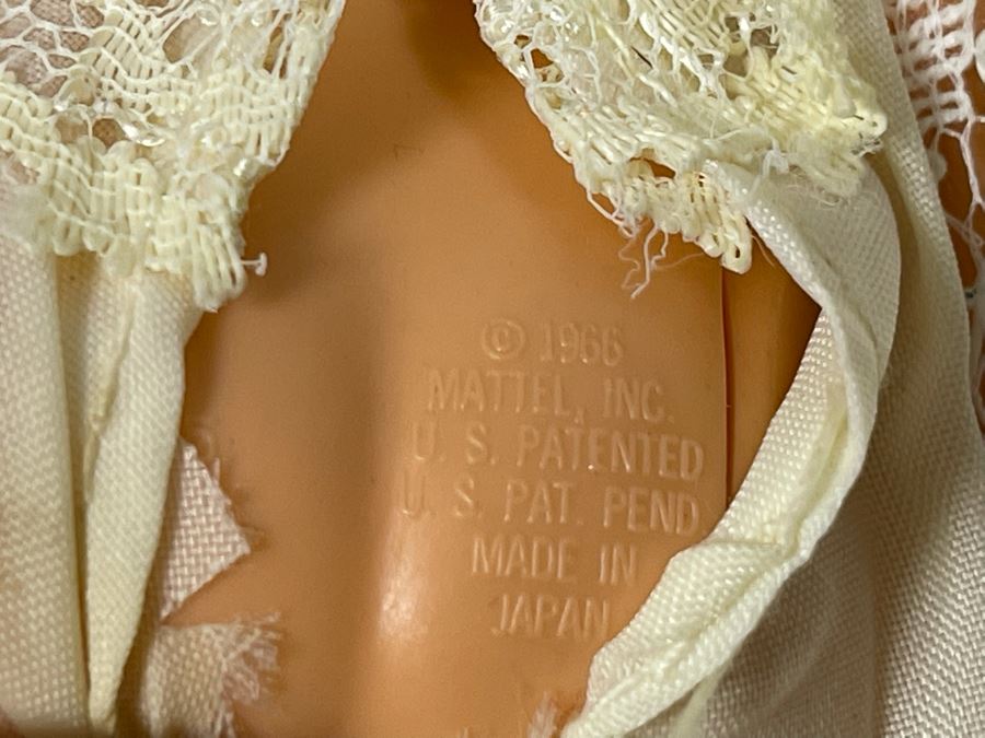Collection Of Six Early Mattel Barbie Dolls: Marked (4) C 1966 Mattel Inc US Patented US Pat Pend Made In Japan And (2) Midge C 1962 Barbie C 1958 By Mattel Inc Patented [Photo 15]