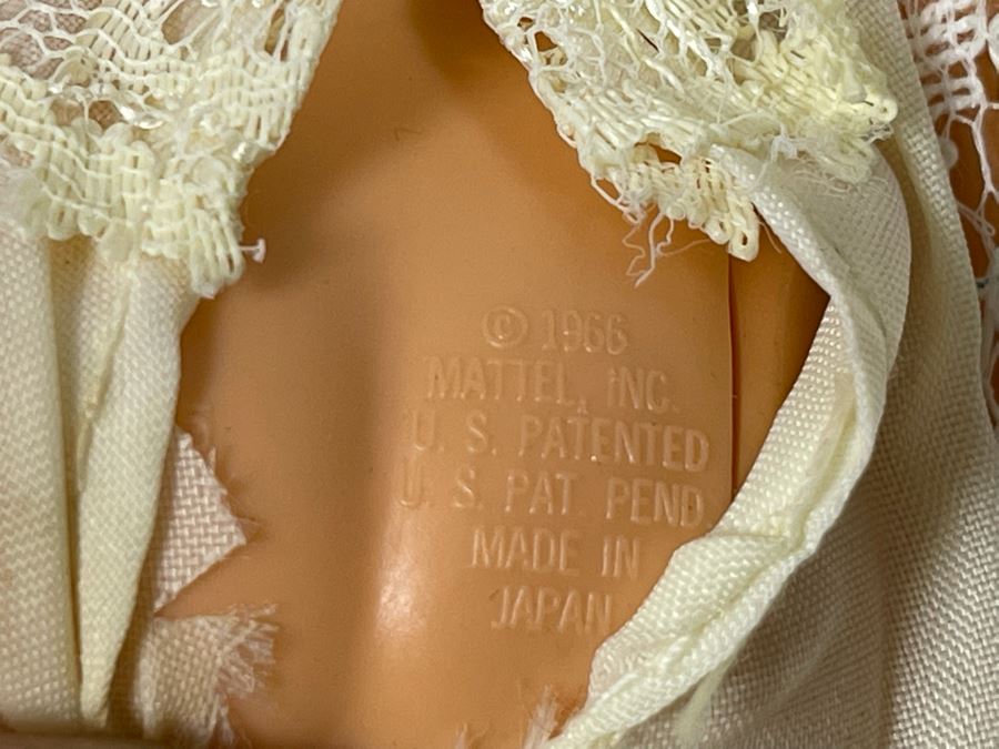 Collection Of Six Early Mattel Barbie Dolls: Marked (4) C 1966 Mattel Inc US Patented US Pat Pend Made In Japan And (2) Midge C 1962 Barbie C 1958 By Mattel Inc Patented [Photo 16]