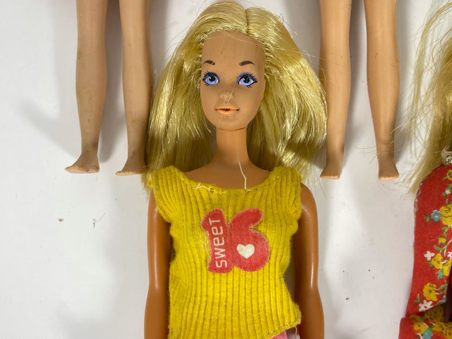 Collection Of Nine Mattel Barbie Dolls: (3) Marked Skipper C 1963 Mattel, Inc - See Photos For Markings [Photo 12]