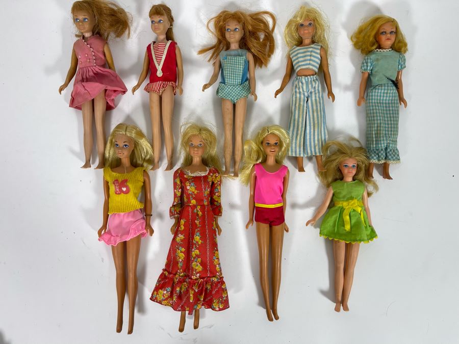 Collection Of Nine Mattel Barbie Dolls: (3) Marked Skipper C 1963 Mattel, Inc - See Photos For Markings [Photo 3]