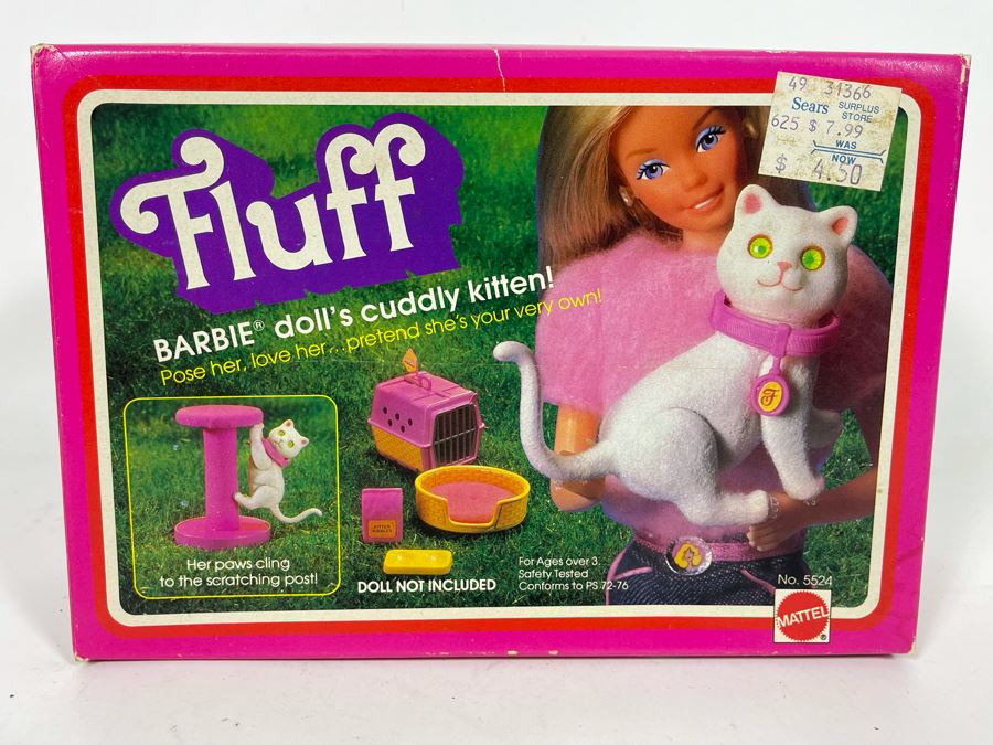 Pair Of New Old Stock Vintage 1982 Fluff Barbie Doll’s Cuddly Kitten [Photo 4]