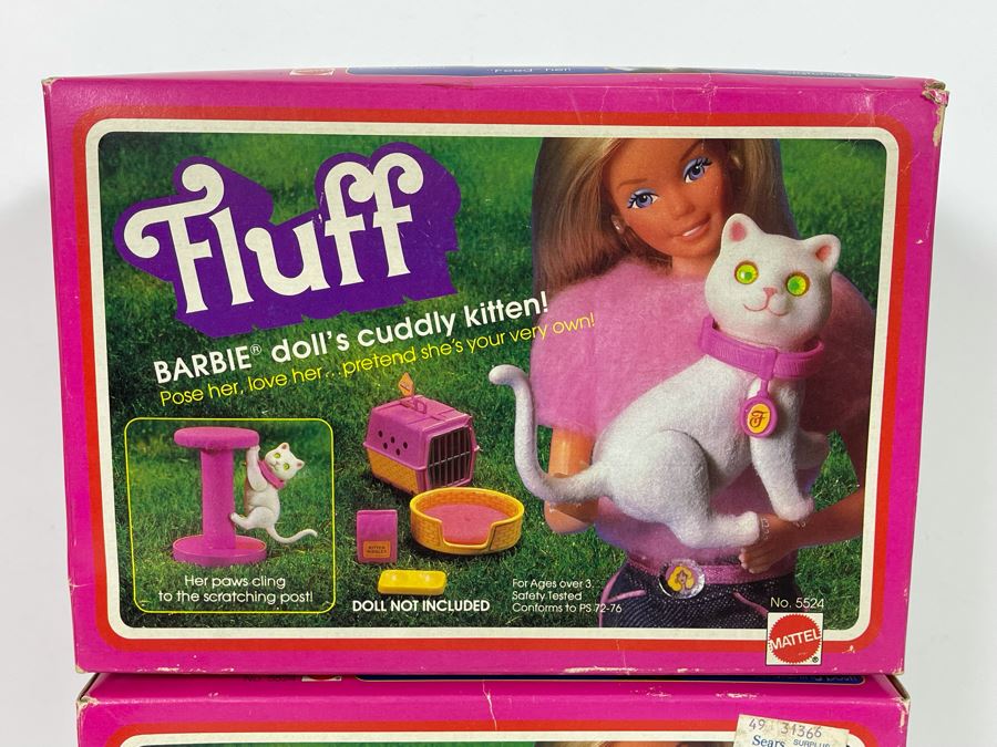 Pair Of New Old Stock Vintage 1982 Fluff Barbie Doll’s Cuddly Kitten [Photo 3]