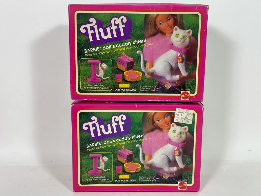 Pair Of New Old Stock Vintage 1982 Fluff Barbie Doll’s Cuddly Kitten [Photo 2]
