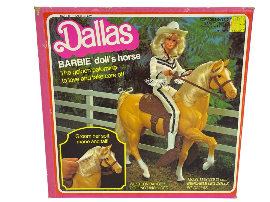 Vintage 1980 New In Box Dallas Barbie Doll’s Golden Palomino Horse [Photo 1]