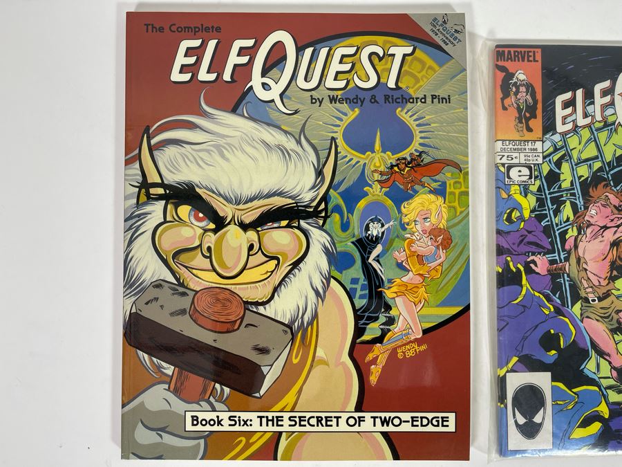 Signed Elf Quest Graphic Novel Book Six: The Secret Of Two-Edge And Elf Quest Comic Book #17 [Photo 2]