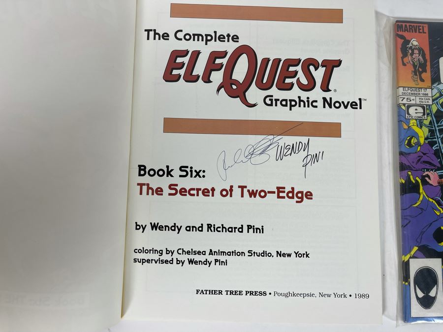 Signed Elf Quest Graphic Novel Book Six: The Secret Of Two-Edge And Elf Quest Comic Book #17 [Photo 3]
