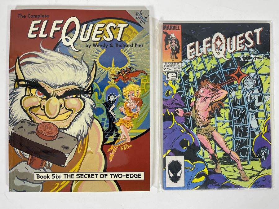 Signed Elf Quest Graphic Novel Book Six: The Secret Of Two-Edge And Elf Quest Comic Book #17 [Photo 1]