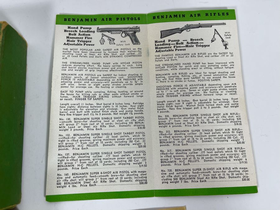 Collectible Vintage Benjamin Target Pistol Model 132 BB Gun With Original Box And Pellets [Photo 11]