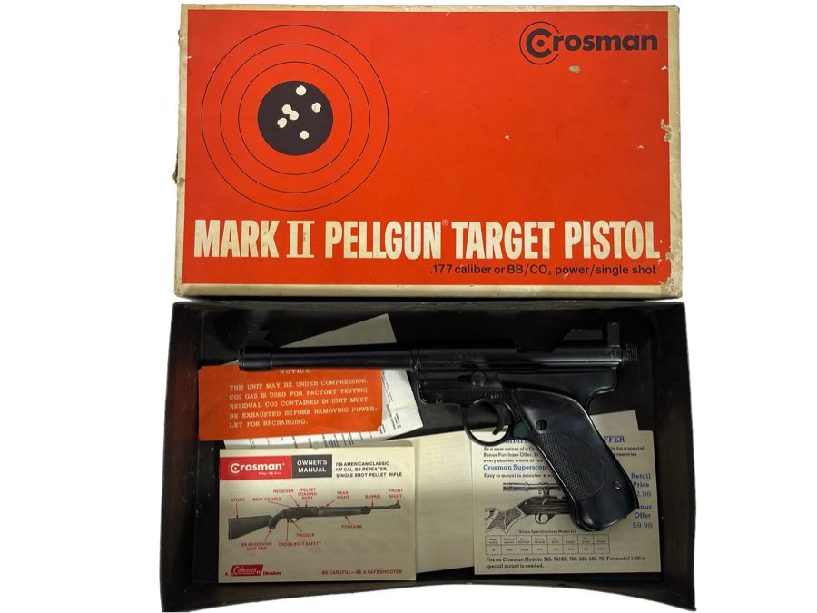 Collectible Vintage Crosman Mark II Pellgun Target Pistol BB Gun With Original Box [Photo 1]