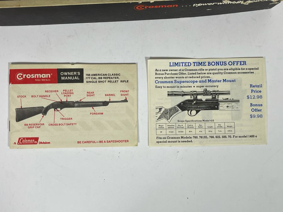 Collectible Vintage Crosman Mark II Pellgun Target Pistol BB Gun With Original Box [Photo 10]