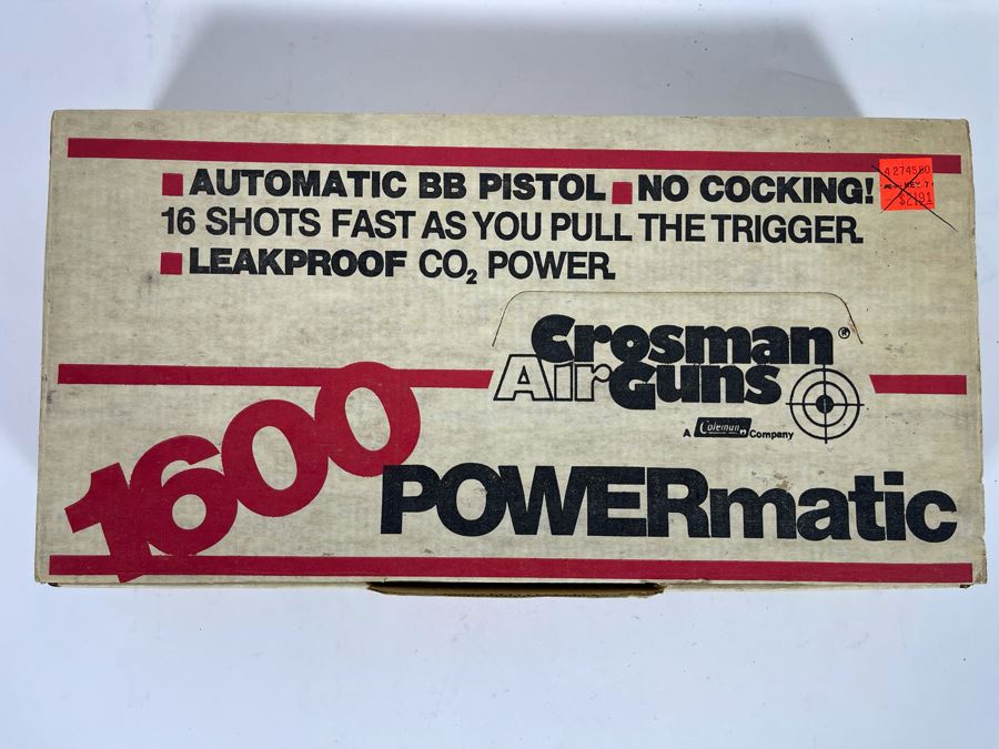 Collectible Vintage Crosman Air Guns Automatic BB Pistol Model 1600 Powermatic With Original Box [Photo 2]