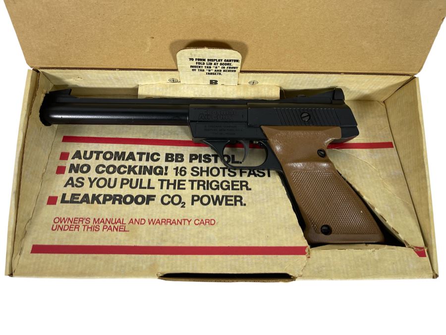 Collectible Vintage Crosman Air Guns Automatic BB Pistol Model 1600 Powermatic With Original Box