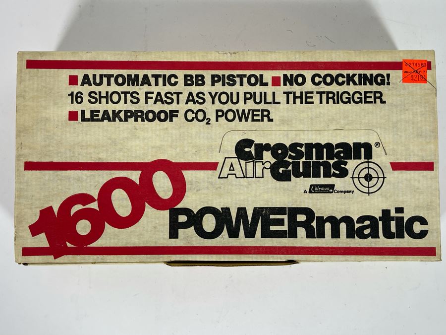 Collectible Vintage Crosman Air Guns Automatic BB Pistol Model 1600 Powermatic With Original Box [Photo 3]