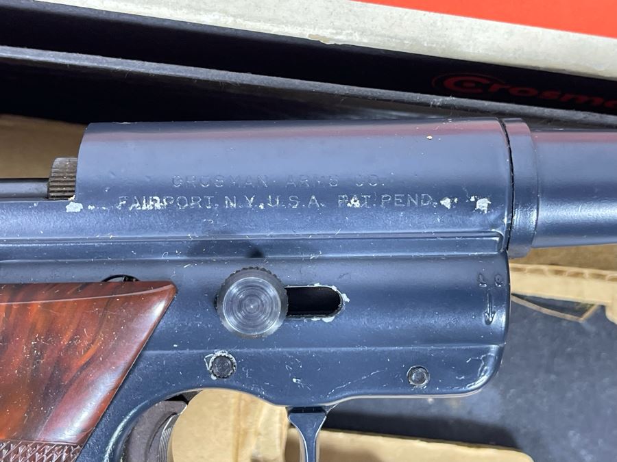 Collectible Vintage Crosman Mark I Pellgun Target Pisto .22 Caliber CO2 Power Single Shot BB Gun With Original Box [Photo 11]