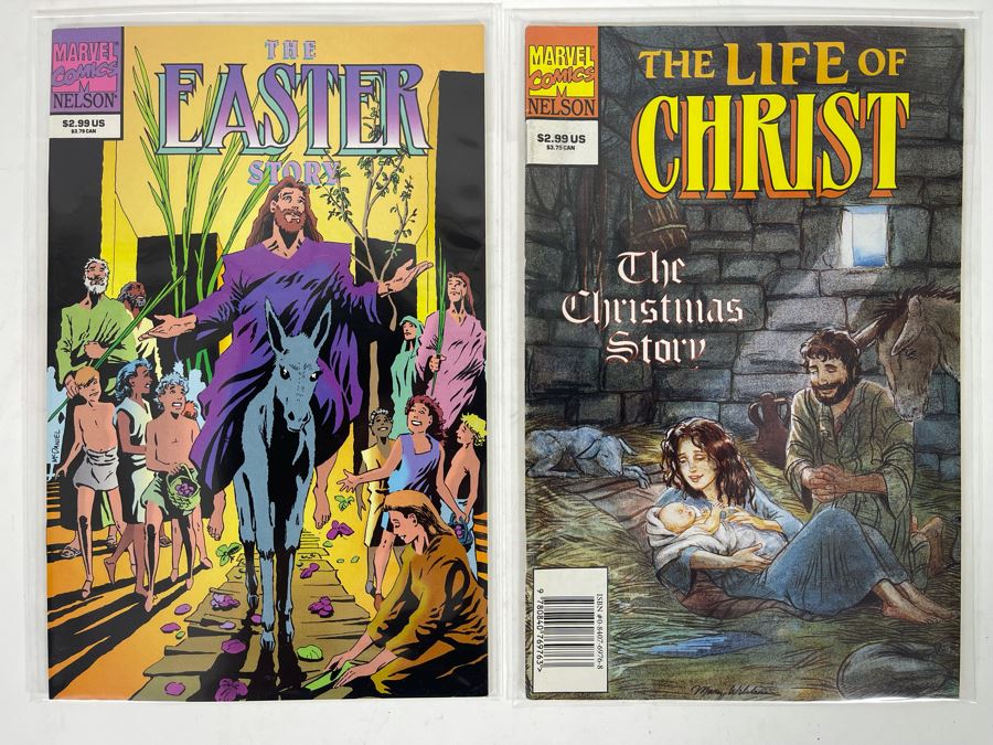 Pair Of Vintage Marvel Comic Books: The Life Of Christ And The Easter Story [Photo 2]