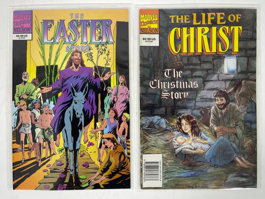 Pair Of Vintage Marvel Comic Books: The Life Of Christ And The Easter Story [Photo 1]