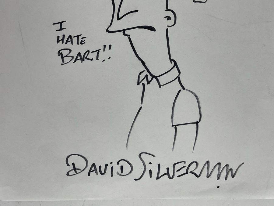 JUST ADDED - Original David Silverman Simpson’s Sketch On Paper Titled “I Hate Bart!!” 8.5 X 11 [Photo 6]