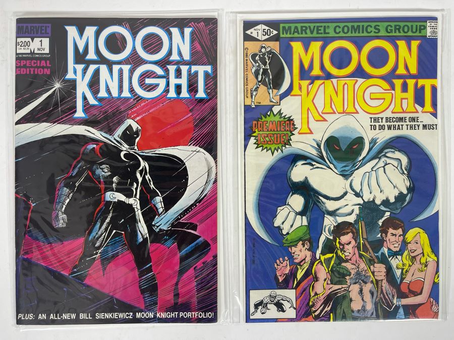 JUST ADDED - Vintage Marvel Moon Knight #1 Premier Issue And Moon Knight #1 Special Edition Comic Books