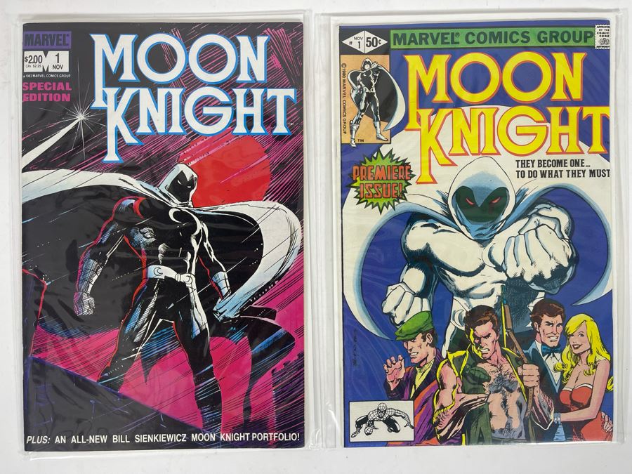 JUST ADDED - Vintage Marvel Moon Knight #1 Premier Issue And Moon Knight #1 Special Edition Comic Books [Photo 2]