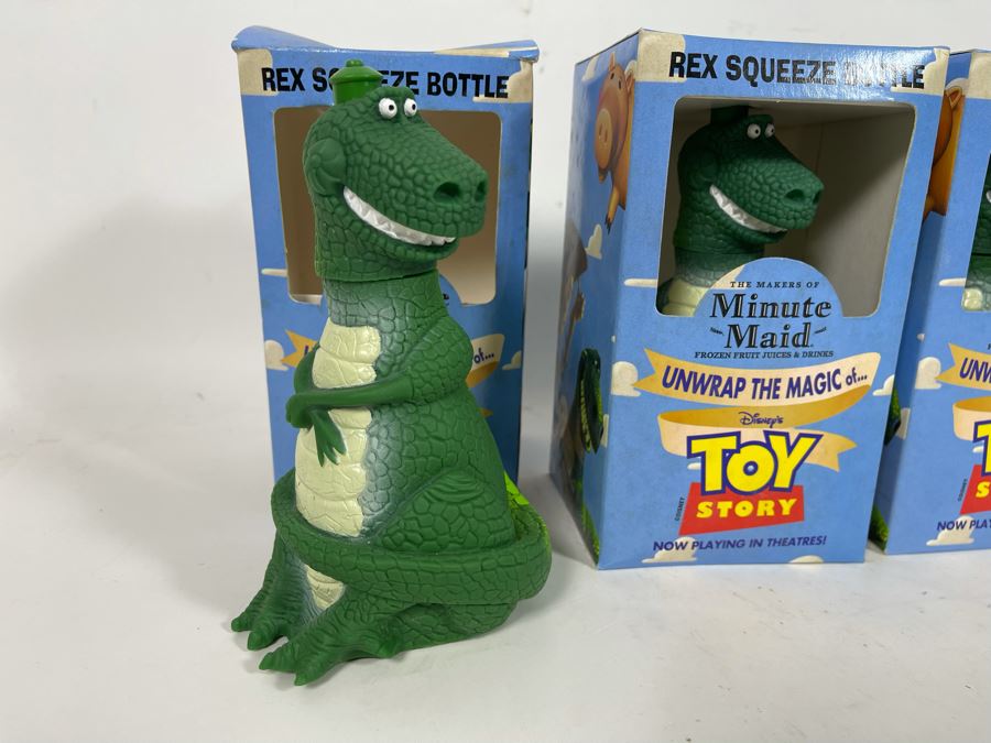 JUST ADDED - Set Of Four Vintage REX Squeeze Bottles Promoting Disney’s Original Toy Story Movie Joint Minute Maid Promotion With Original Boxes [Photo 5]