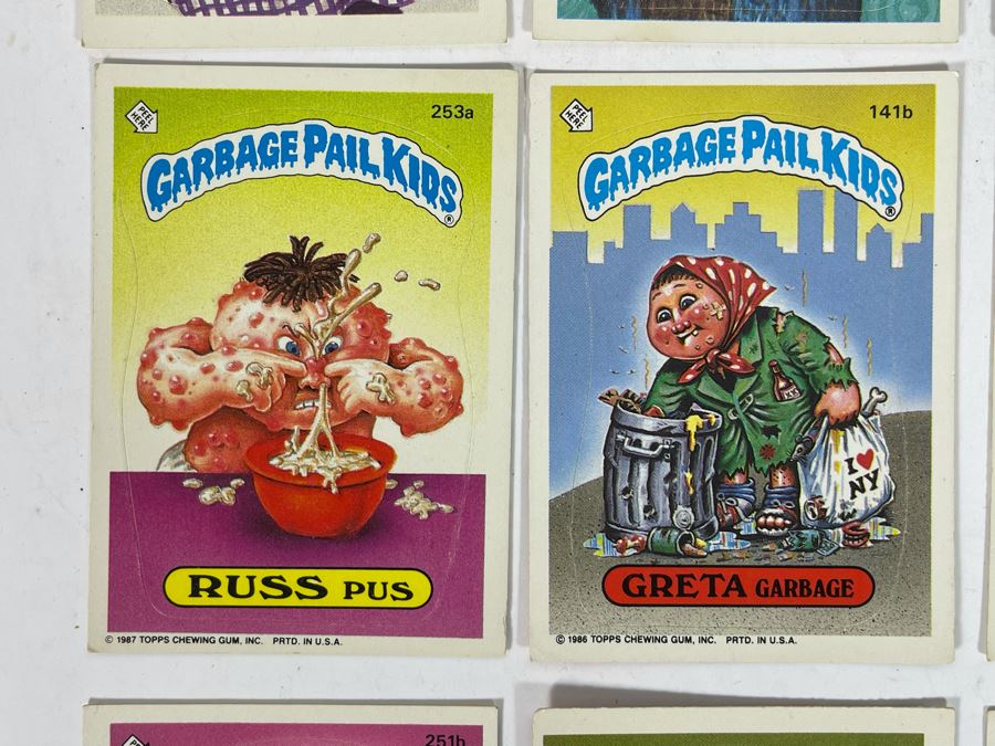 JUST ADDED - Set Of Twelve Original Eighties Pop Culture Garbage Pail Kids Stickers Cards [Photo 5]
