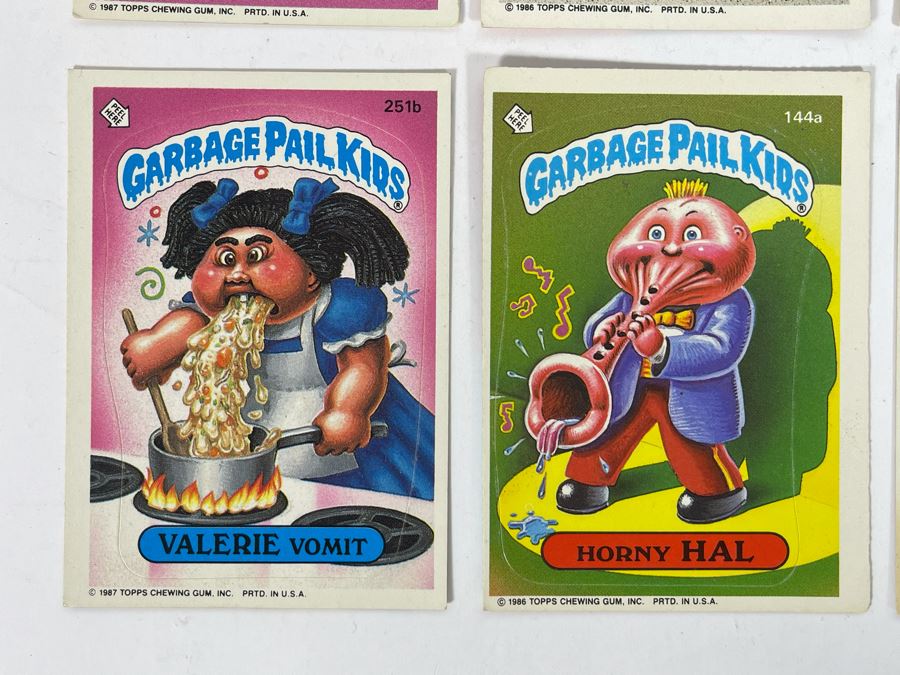 Just Added - Set Of Twelve Original Eighties Pop Culture Garbage Pail 