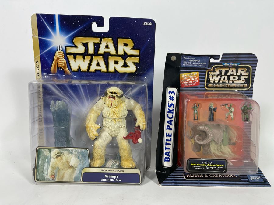 JUST ADDED - New Old Stock Star Wars Wampa With Hoth Cave Action Figure And Star Wars Micro Machines Aliens & Creatures Action Figures [Photo 1]