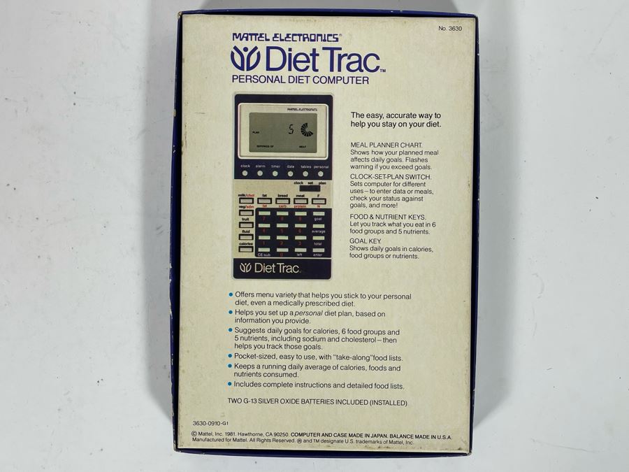 JUST ADDED - New Old Stock Early Mattel Electronics Diet Trac Personal Diet Computer From 1981 With Original Packaging [Photo 8]