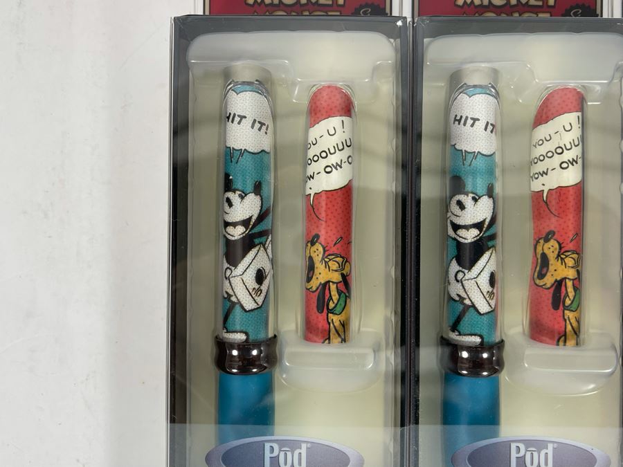 JUST ADDED - Set Of Four Walt Disney’s Mickey Mouse Limited Edition Collectible Pod Pens New Old Stock [Photo 4]