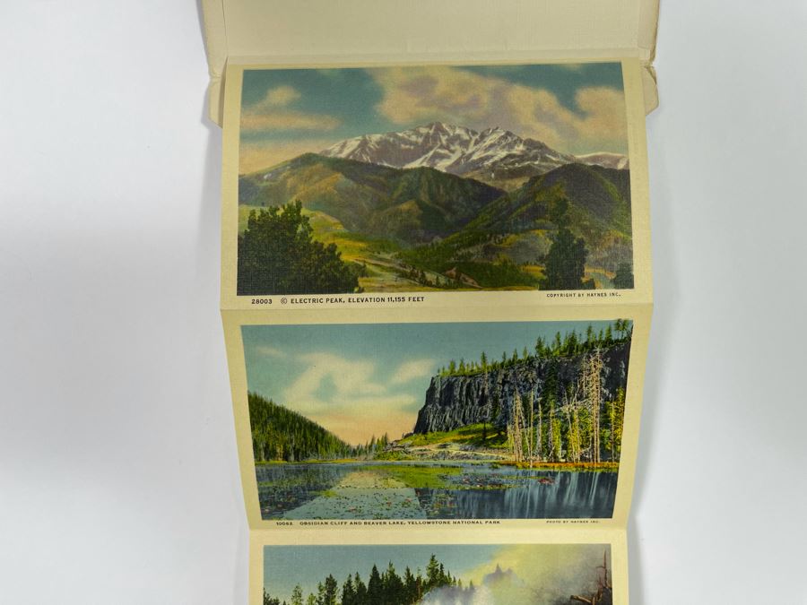 JUST ADDED - Four Vintage Souvenir Accordion Double-Sided Foldout Postcards: Chicago World’s Fair, Yellowstone National Park, California Desert Scenes And California Highways [Photo 32]