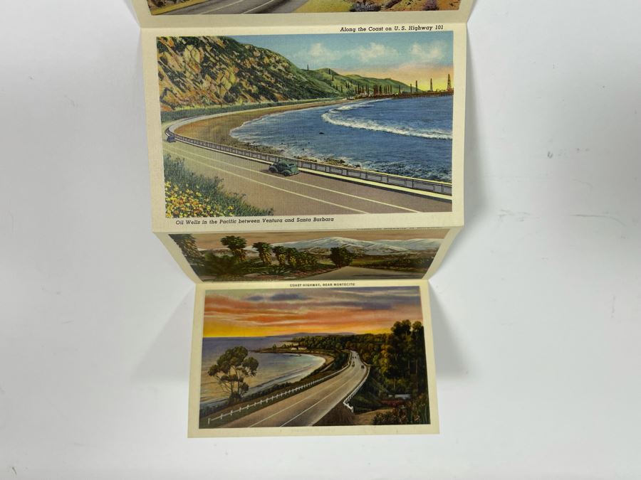 JUST ADDED - Four Vintage Souvenir Accordion Double-Sided Foldout Postcards: Chicago World’s Fair, Yellowstone National Park, California Desert Scenes And California Highways [Photo 18]