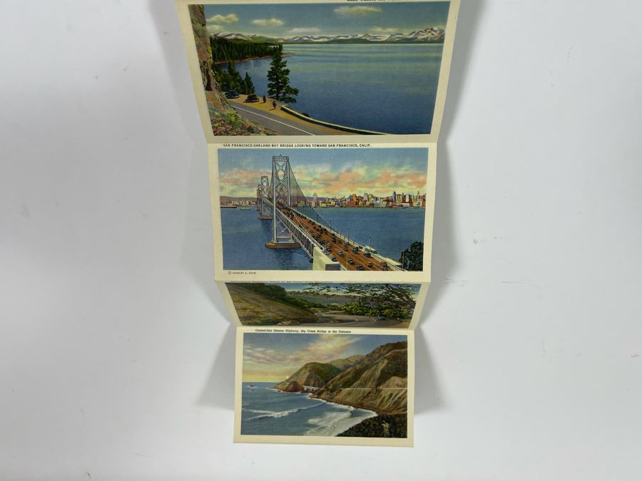 JUST ADDED - Four Vintage Souvenir Accordion Double-Sided Foldout Postcards: Chicago World’s Fair, Yellowstone National Park, California Desert Scenes And California Highways [Photo 16]