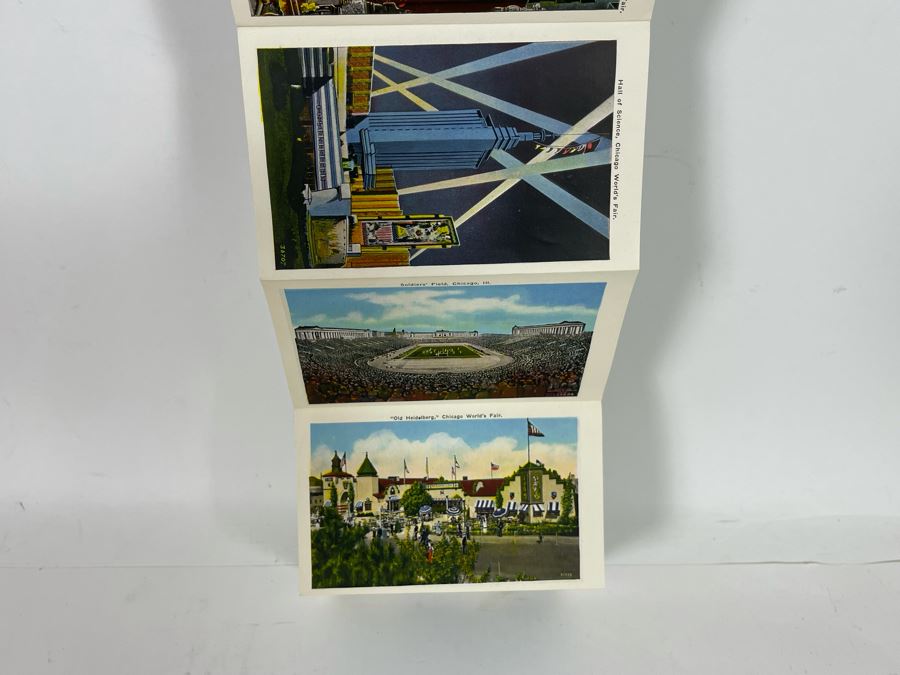 JUST ADDED - Four Vintage Souvenir Accordion Double-Sided Foldout Postcards: Chicago World’s Fair, Yellowstone National Park, California Desert Scenes And California Highways [Photo 11]