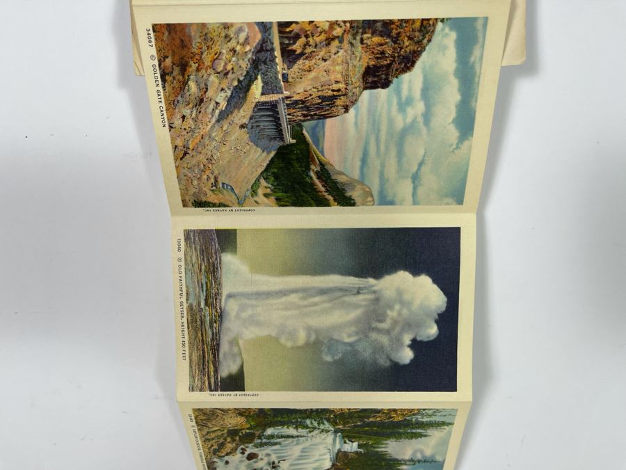 JUST ADDED - Four Vintage Souvenir Accordion Double-Sided Foldout Postcards: Chicago World’s Fair, Yellowstone National Park, California Desert Scenes And California Highways [Photo 29]