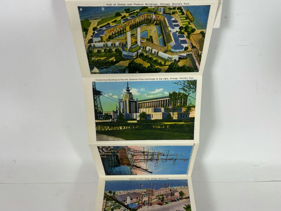 JUST ADDED - Four Vintage Souvenir Accordion Double-Sided Foldout Postcards: Chicago World’s Fair, Yellowstone National Park, California Desert Scenes And California Highways [Photo 10]