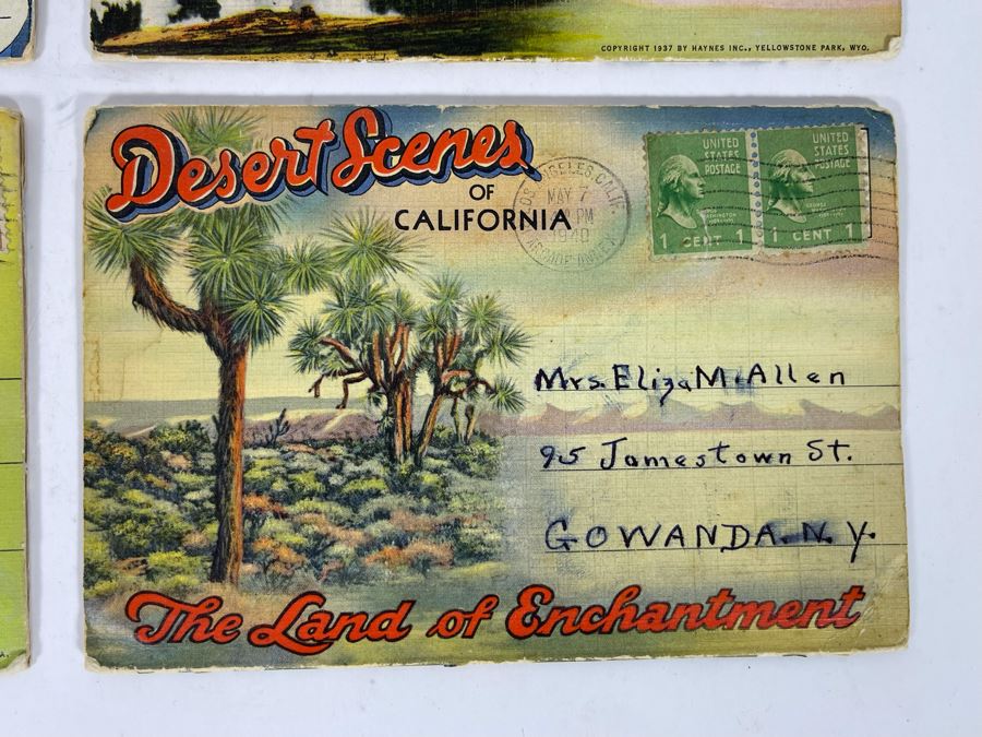 JUST ADDED - Four Vintage Souvenir Accordion Double-Sided Foldout Postcards: Chicago World’s Fair, Yellowstone National Park, California Desert Scenes And California Highways [Photo 6]