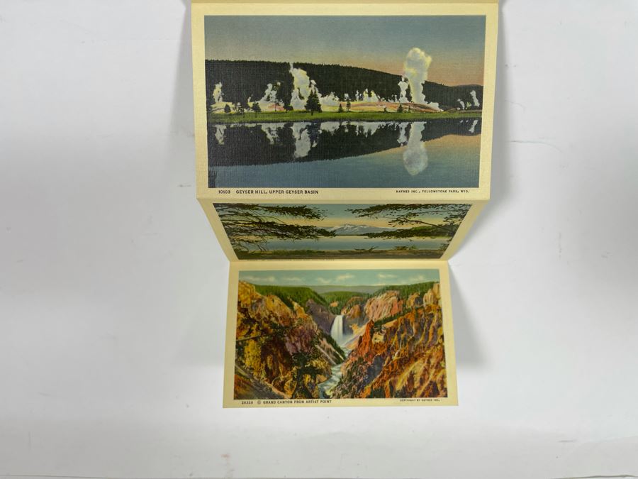 JUST ADDED - Four Vintage Souvenir Accordion Double-Sided Foldout Postcards: Chicago World’s Fair, Yellowstone National Park, California Desert Scenes And California Highways [Photo 35]