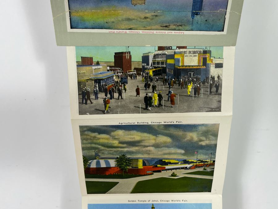 JUST ADDED - Four Vintage Souvenir Accordion Double-Sided Foldout Postcards: Chicago World’s Fair, Yellowstone National Park, California Desert Scenes And California Highways [Photo 13]