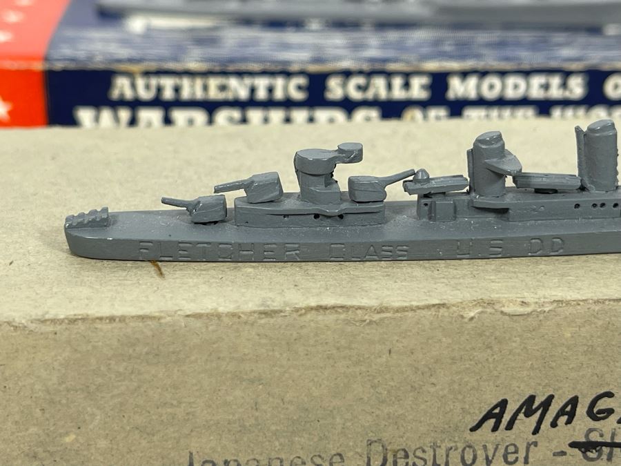 Vintage 1940s Collection Of Comet Metal Products Co Inc Authenticast Lead U.S. Navy Ship Identification Models (Some With Boxes) - See Photos [Photo 14]
