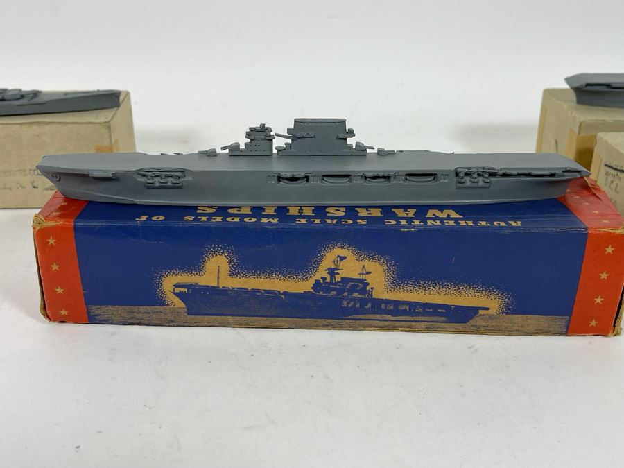 Vintage 1940s Collection Of Comet Metal Products Co Inc Authenticast Lead U.S. Navy Ship Identification Models (Some With Boxes) - See Photos [Photo 50]