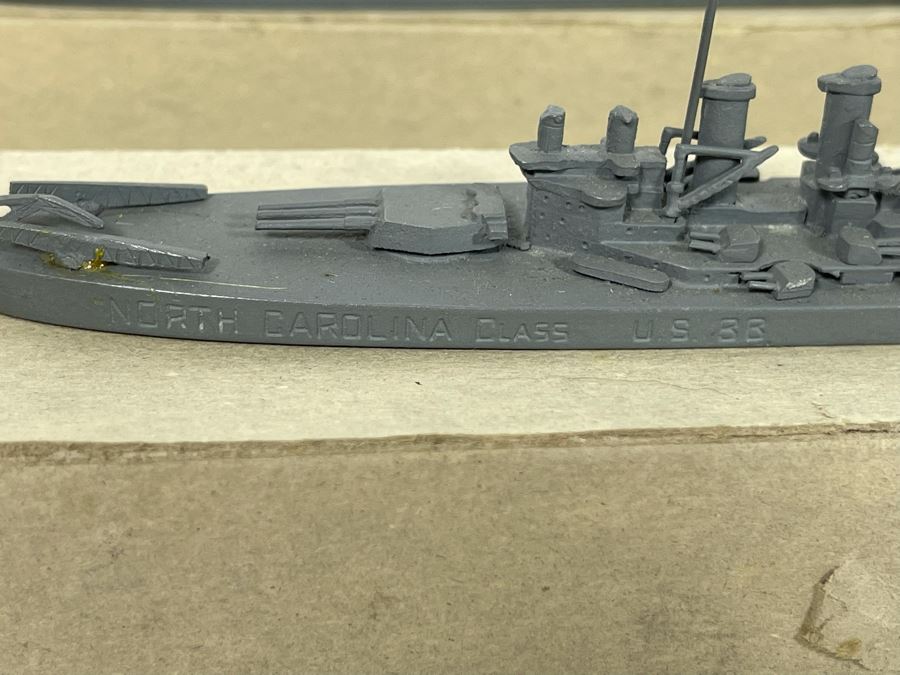 Vintage 1940s Collection Of Comet Metal Products Co Inc Authenticast Lead U.S. Navy Ship Identification Models (Some With Boxes) - See Photos [Photo 43]