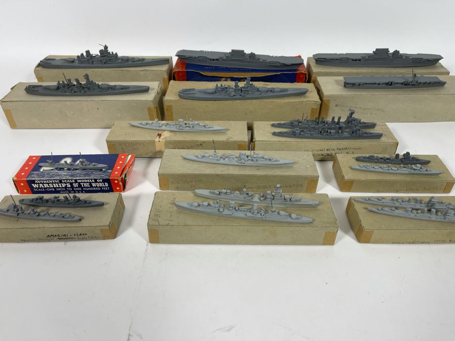 Vintage 1940s Collection Of Comet Metal Products Co Inc Authenticast Lead U.S. Navy Ship Identification Models (Some With Boxes) - See Photos [Photo 6]