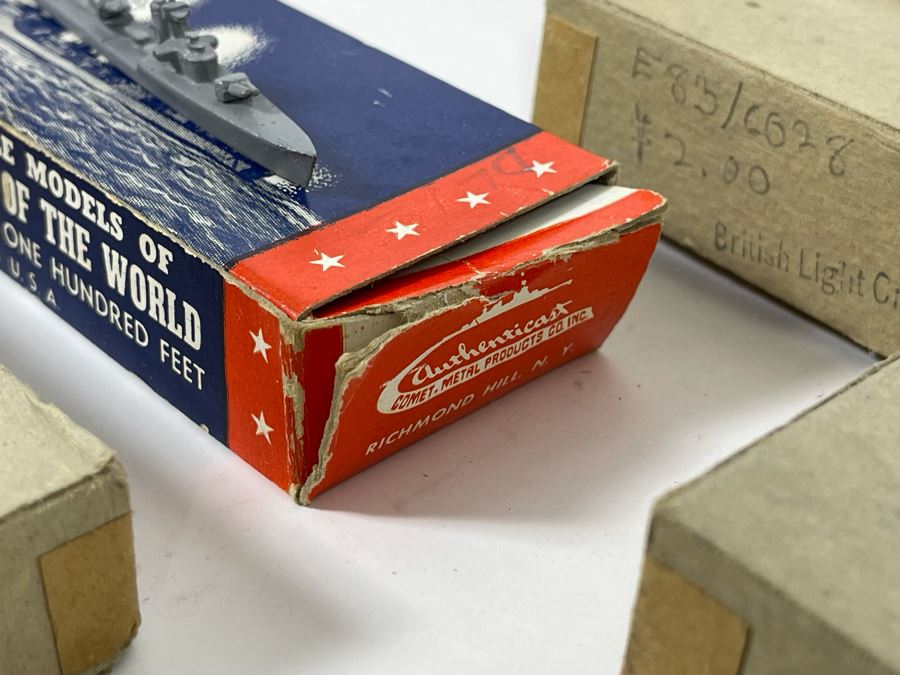 Vintage 1940s Collection Of Comet Metal Products Co Inc Authenticast Lead U.S. Navy Ship Identification Models (Some With Boxes) - See Photos [Photo 9]