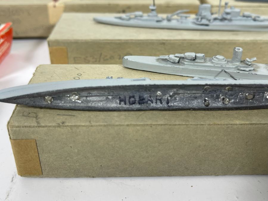 Vintage 1940s Collection Of Comet Metal Products Co Inc Authenticast Lead U.S. Navy Ship Identification Models (Some With Boxes) - See Photos [Photo 21]