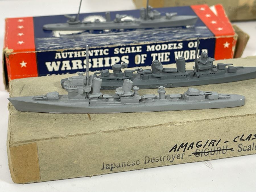Vintage 1940s Collection Of Comet Metal Products Co Inc Authenticast Lead U.S. Navy Ship Identification Models (Some With Boxes) - See Photos [Photo 11]