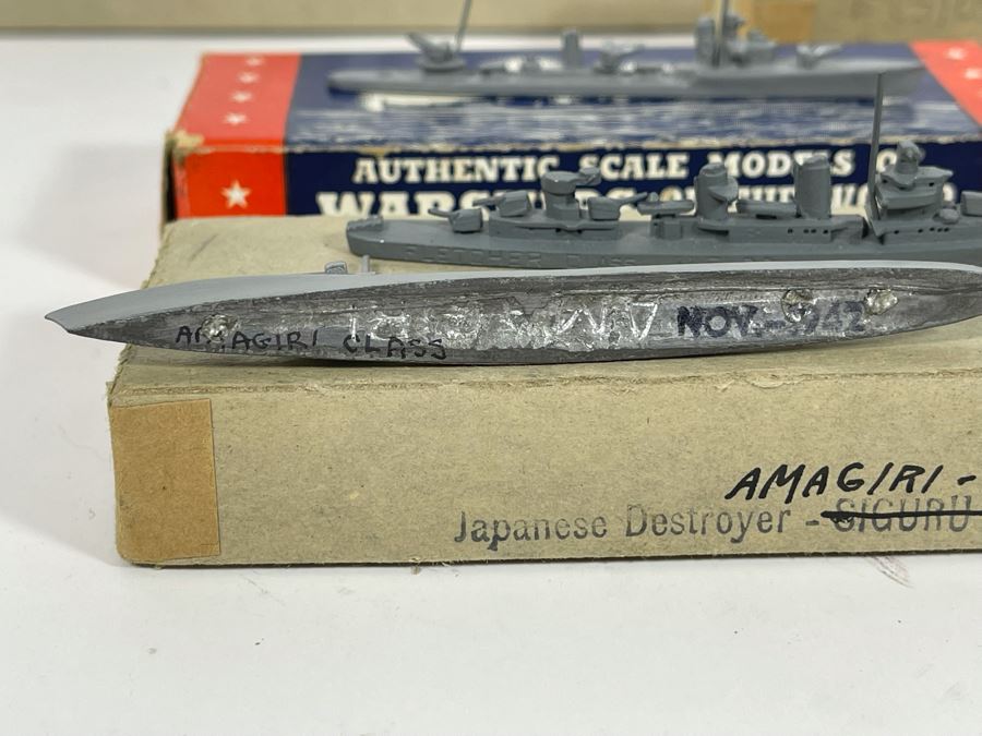 Vintage 1940s Collection Of Comet Metal Products Co Inc Authenticast Lead U.S. Navy Ship Identification Models (Some With Boxes) - See Photos [Photo 13]