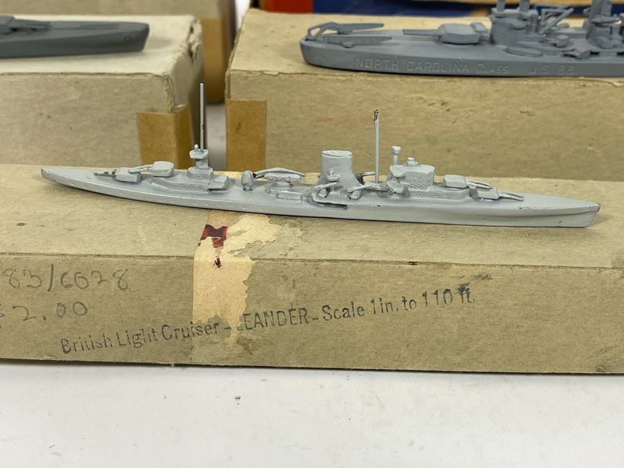 Vintage 1940s Collection Of Comet Metal Products Co Inc Authenticast Lead U.S. Navy Ship Identification Models (Some With Boxes) - See Photos [Photo 35]