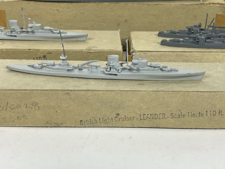 Vintage 1940s Collection Of Comet Metal Products Co Inc Authenticast Lead U.S. Navy Ship Identification Models (Some With Boxes) - See Photos [Photo 30]