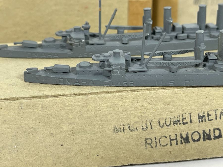 Vintage 1940s Collection Of Comet Metal Products Co Inc Authenticast Lead U.S. Navy Ship Identification Models (Some With Boxes) - See Photos [Photo 38]