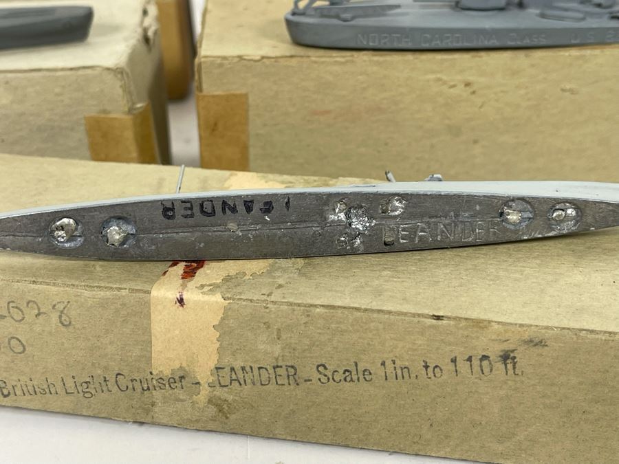 Vintage 1940s Collection Of Comet Metal Products Co Inc Authenticast Lead U.S. Navy Ship Identification Models (Some With Boxes) - See Photos [Photo 36]